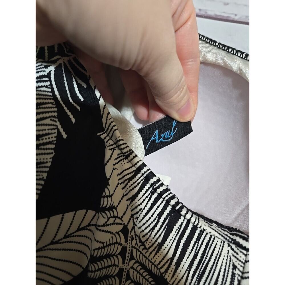 Azul‎ by Maxine of Hollywood Black Tropical One Piece Swimdress Womans Size 14 - Picture 4 of 5
